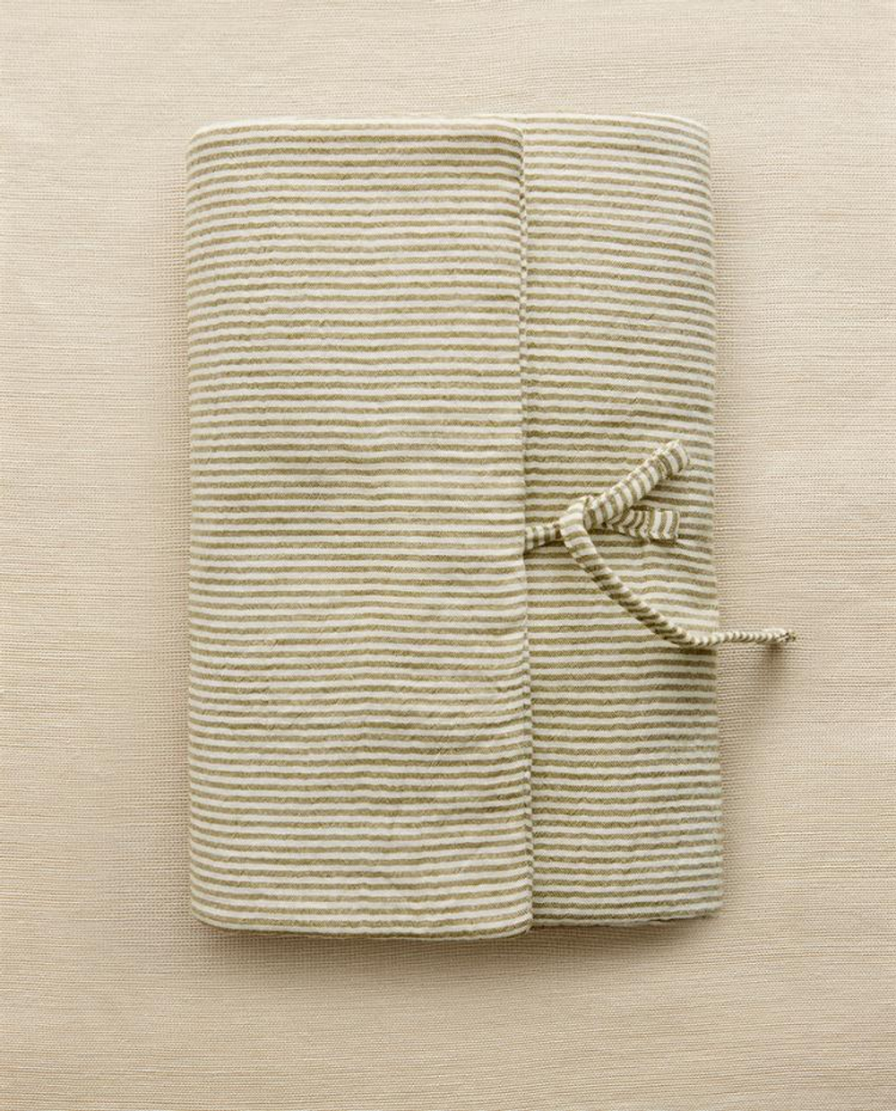 ZARA HOME ДЕТСКИЙ ПЕЛЕНАЛЬНЫЙ КОВРИК В ПОЛОСКУ, ЗЕЛЕНЫЙ