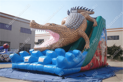 Надувная горка "Крокодил" 8*6*7 м