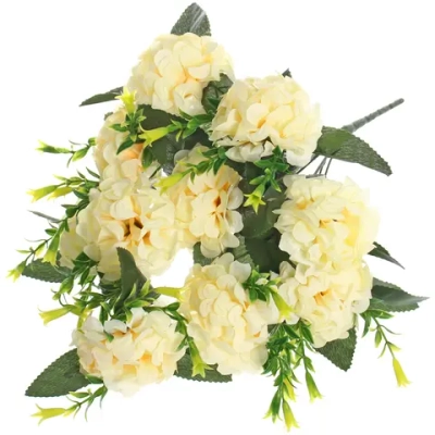 Искусственные цветы «Цветочная мелодия» Гортензии 40см 10 цветков персиковые