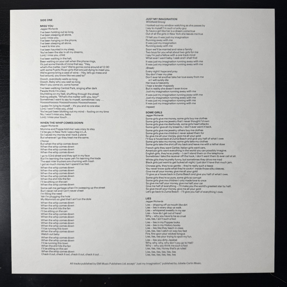 The Rolling Stones ‎– Some Girls (Швеция 1978г.)