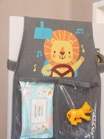 Кармашки в садик 83х24 Львенок в машинке (серый)