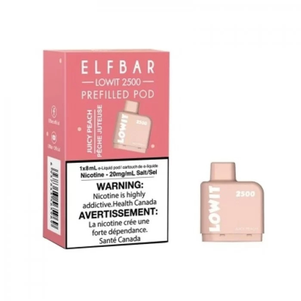 Картридж Elf bar LOWIT 2500 Juicy peach Спелый персик купить в Москве с доставкой по России