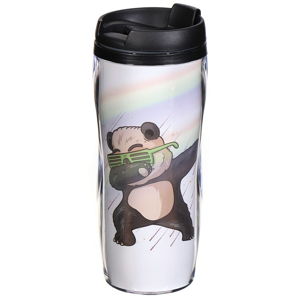 Термокружка пластик, 0.38 л, Daniks, Панда Изи, YYCF001-19