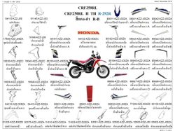 86193-KZZ-J00ZA. STRIPE B, R. FR. SHROUD *TYPE1*. Honda CRF250Rally. Sticker OEM