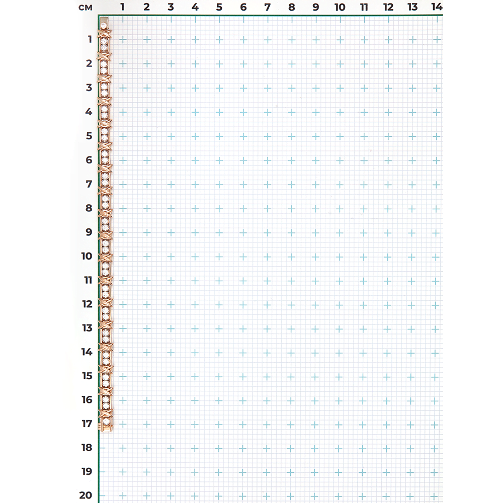 Браслет из комбинированного золота с фианитами