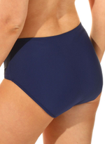 Раздельный купальник: принтованный лиф и высокие плавки (Размер: C/XXL) (Цвет: синий с черным)