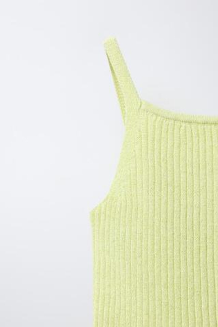 ZARA АСИММЕТРИЧНЫЙ ТОП BRILO, ЛАЙМОВЫЙ