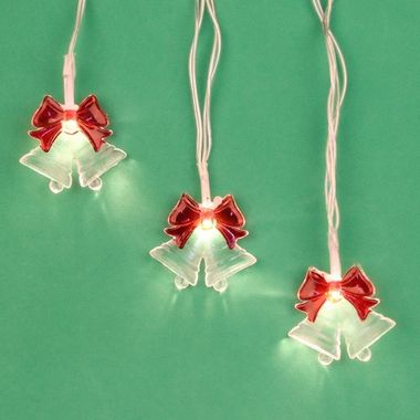 Симба 381-233 Гирлянда эл. насадка Хрустальные колокольчики 2м, 10LED*шампань, пост.свеч, ПВХпроз, 2хАА