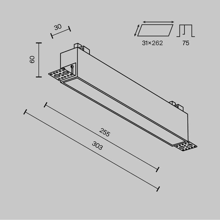 Встраиваемый светильник Maytoni Technical Basis DL066-20W3-6K-TRS-W