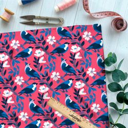 Ткань премиум габардин цветущий сад