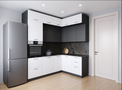 Кухонный гарнитур угловой Лофт 2200 1700 мм глубокая столешница 38 мм, ЛДСП, просторная угловая кухня с вместительными шкафами и ящиками, в индустриальном стиле для большой гостиной, студии, просторной квартиры и ежедневного использования