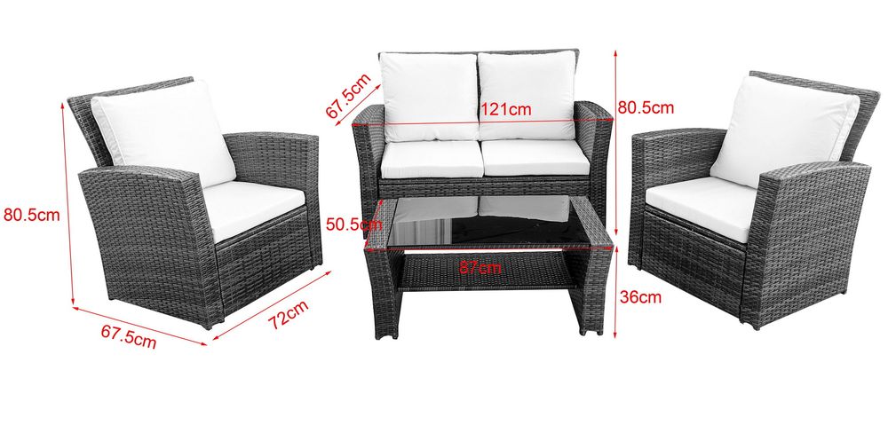 "Портленд" лаунж-зона из искусственного ротанга на 4 персоны, цвет коричневый