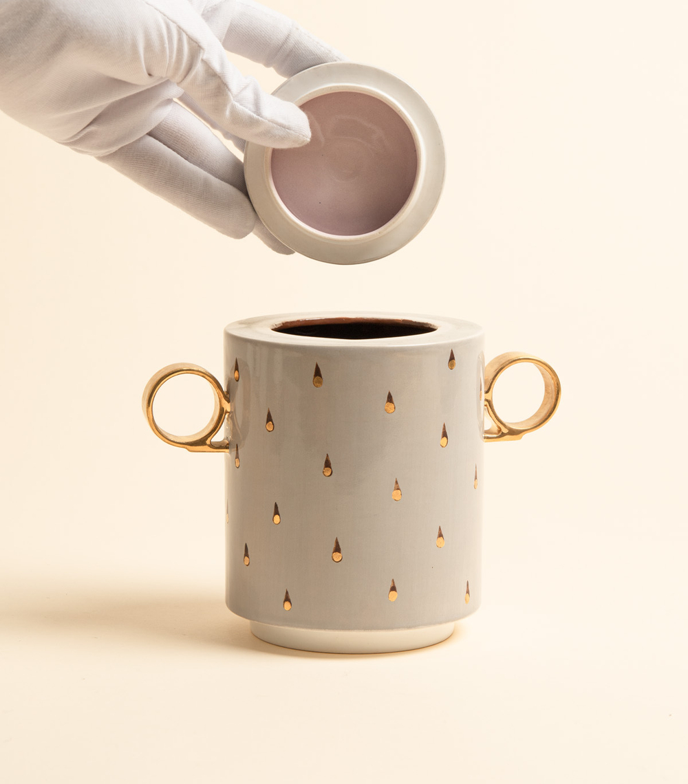 Сахарница — Капли, серый, 580 мл | Мария Кеслер