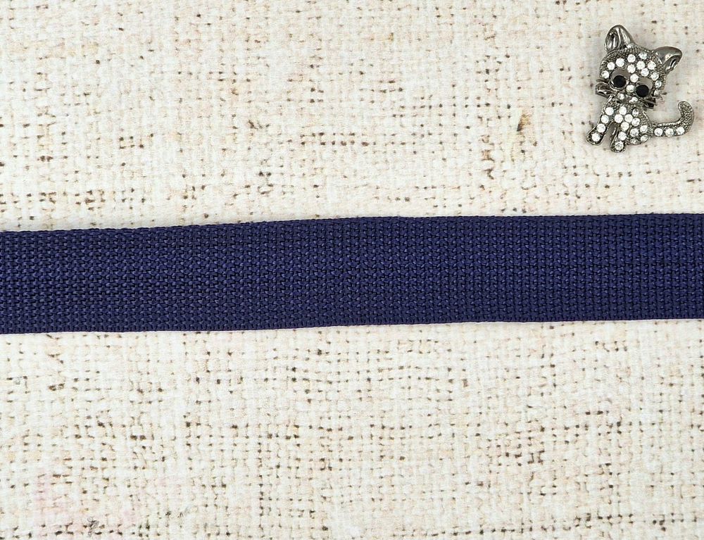 Лента ременная стропа, 21 гр/м, ш. 3,8 см, тёмно-синий