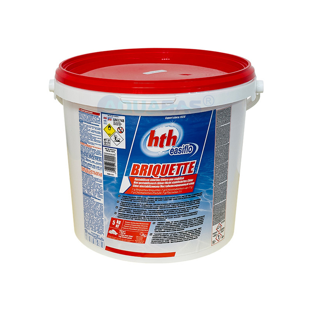 Гипохлорит кальция 5кг HTH BRIQUETTE пастилки хлора 7гр. (72299.)