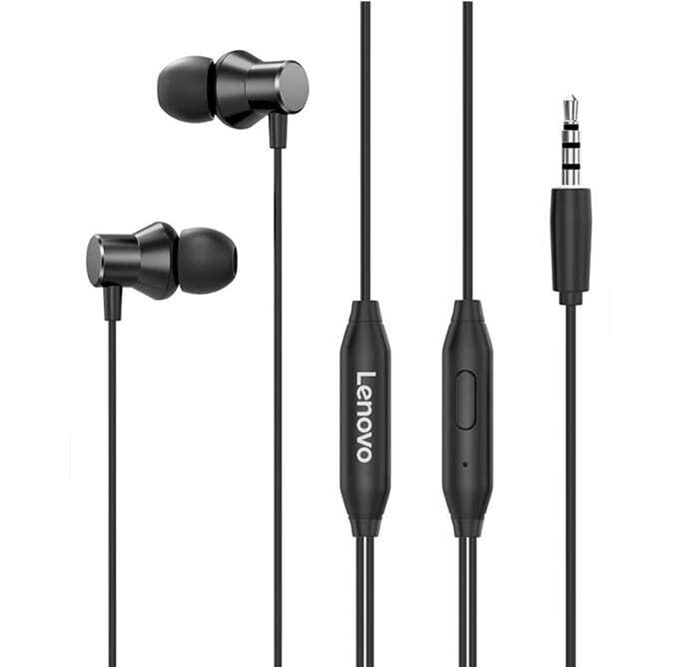 Наушники с микрофоном Lenovo HF130 (черный)