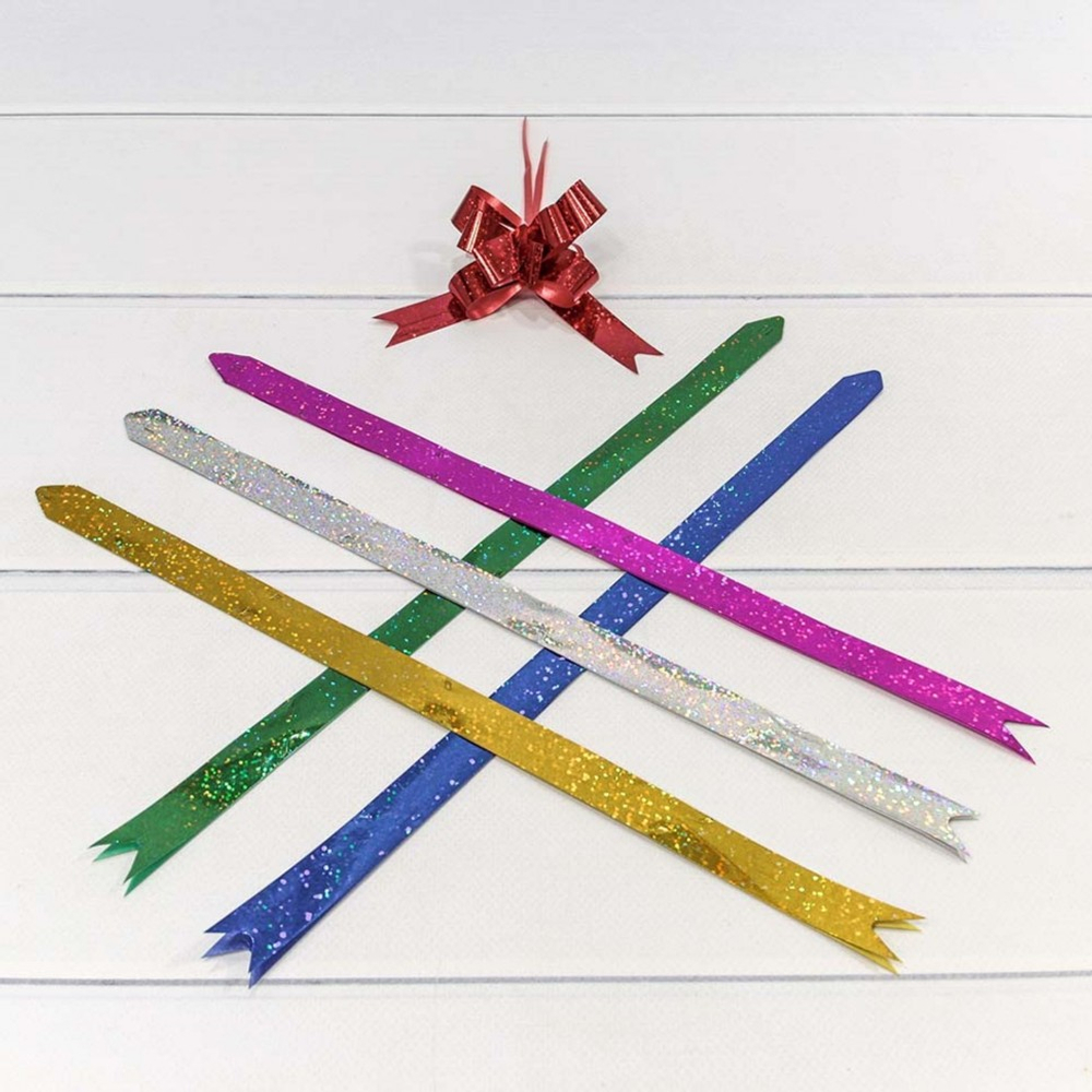 Бант Бабочка 1,8 х 35см Набор 6 шт голография (Микс)