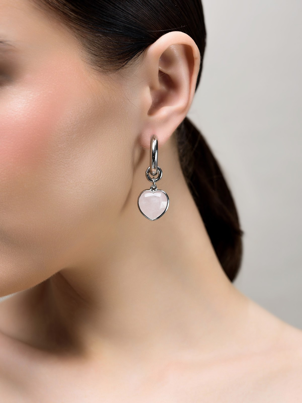Серьги "Lovely" с розовым кварцем Silver