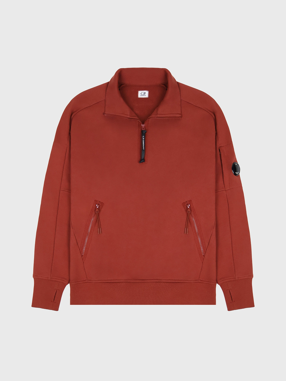 Свитшот на молнии C.P. Company Diagonal Raised Half Zip Brown