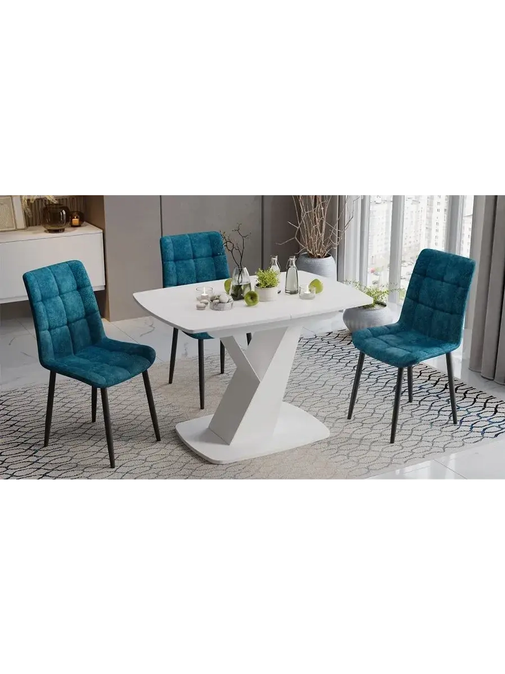 Стол кухонный Белый, 110(141)х75х75 см