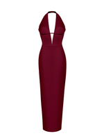 Платье миди удлиненное из сатина с вырезом