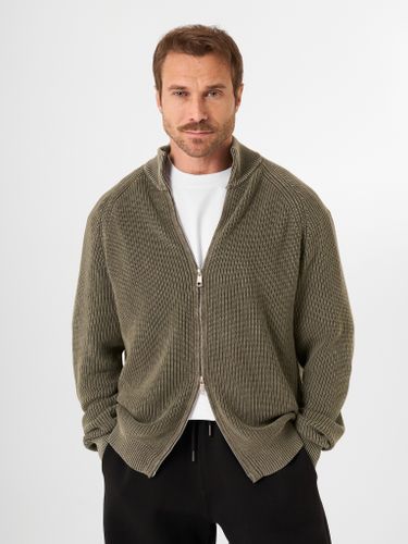 Хлопковый джемпер на молнии QWE в цвете хаки