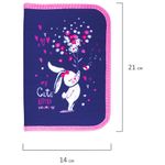 Пенал BRAUBERG, 1 отделение, 2 откидные планки, полиэстер, 21х14 см, "Little Bunny", 270311