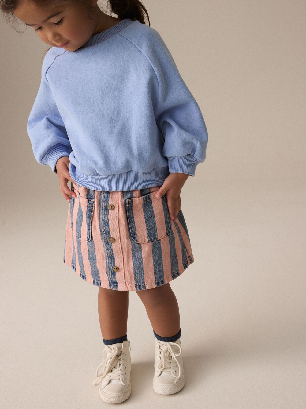 Юбка джинсовая для девочки Next E29-090, Синий, Розовый