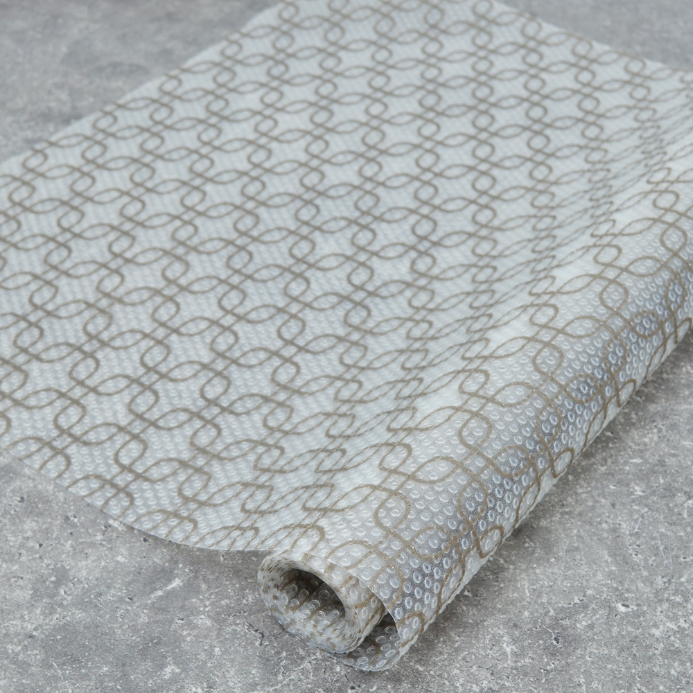 Коврик для кухонных ящиков в рулоне 45*500см "Узоры", коричневый