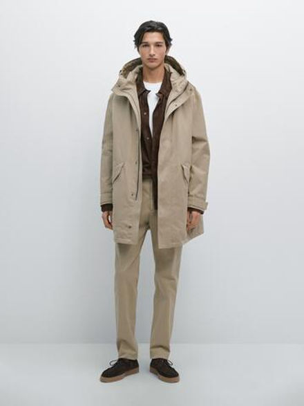 Massimo Dutti Зауженные брюки из хлопка, охра