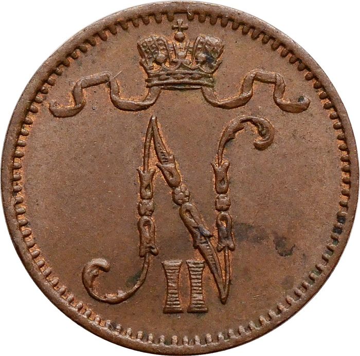 1 пенни 1912 (монета для Финляндии) XF