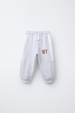 ZARA БРЮКИ-ДЖОГГЕРЫ С ЛАМПАСАМИ, СЕРЫЙ МЕЛАНЖ