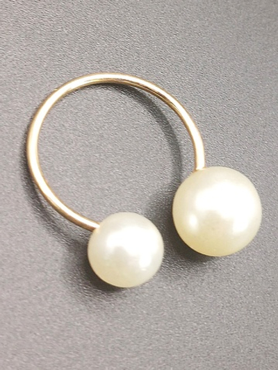 Кольцо незамкнутое, безразмерное "Жемчужина". Золотистое