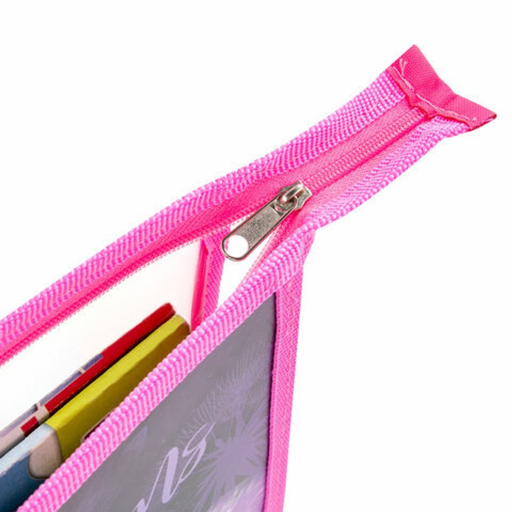 Папка для тетрадей ЮНЛАНДИЯ А4, 1 отделение, пластик, на молнии, "Flowers", 271078