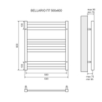 Полотенцесушитель электрический Lemark Bellario П7 LM68607EBL 500x600, левый/правый, черный