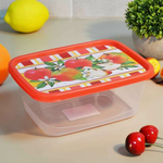 Контейнер для продуктов 1,5л прямоугольный "Сицилия", красный