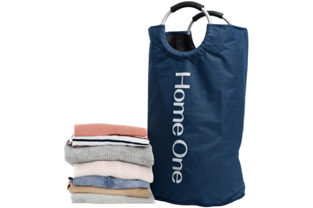 Корзина для белья Home One, 72х35, полиэстер, темно-синий