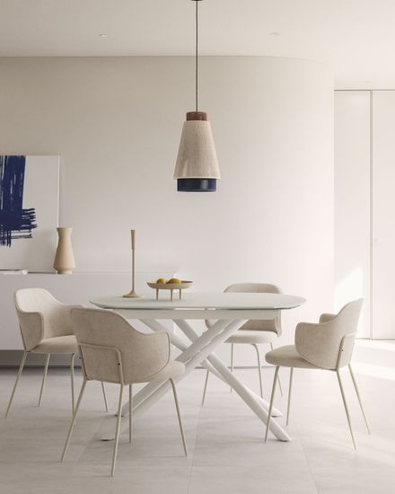 Suanna Стул бежевого цвета со стальными ножками La Forma Испания 