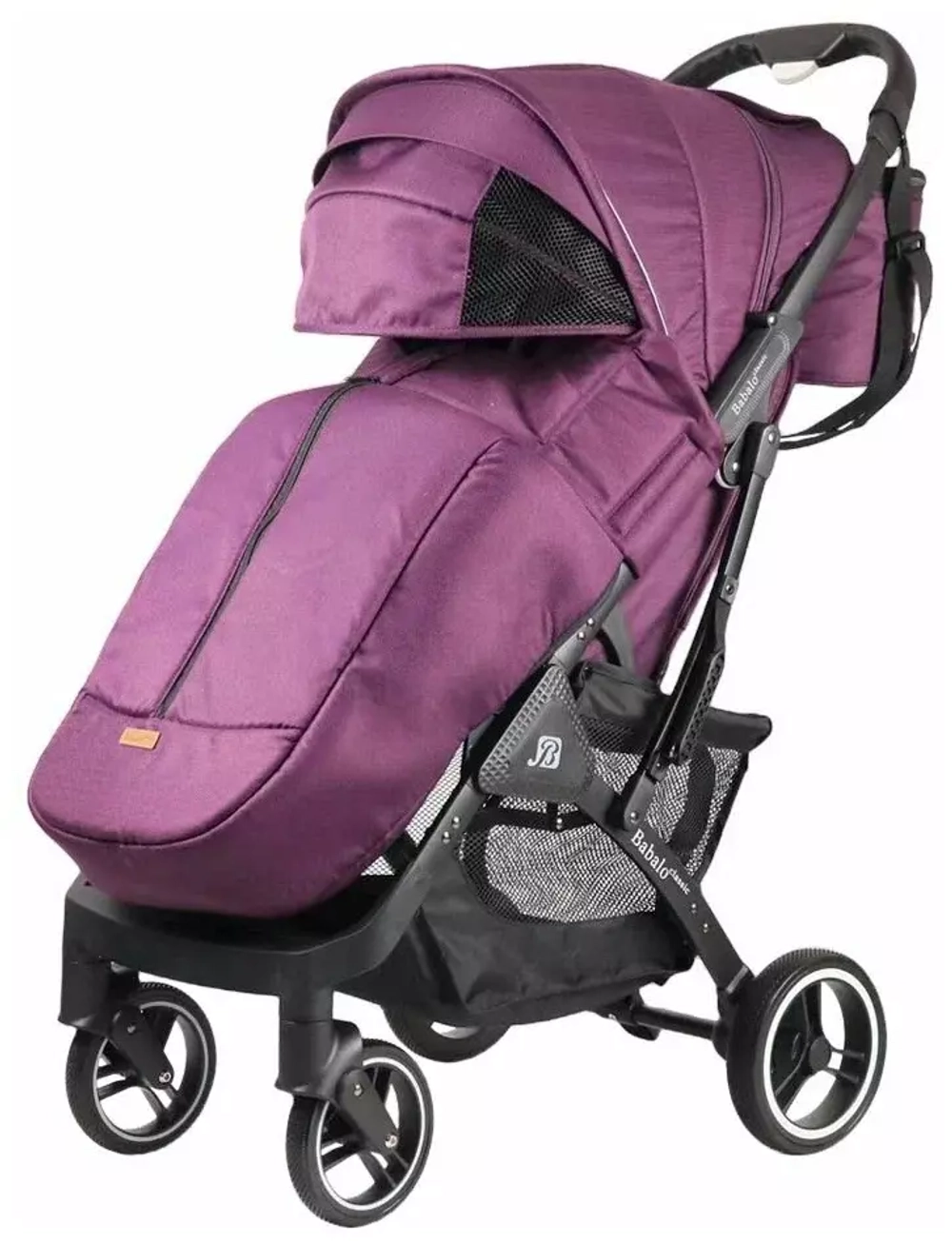Коляска прогулочная Babalo 2022 Classic Фиолетовый текстиль чёрная рама