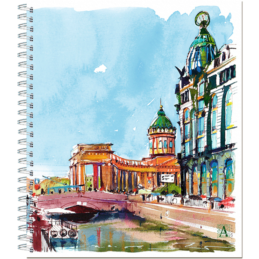 Тетрадь общая 48 листов на мет.гребне  "Питерские скетчи"