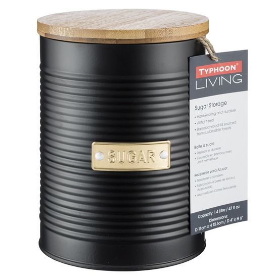 Емкость для хранения сахара otto черная 1,4 л