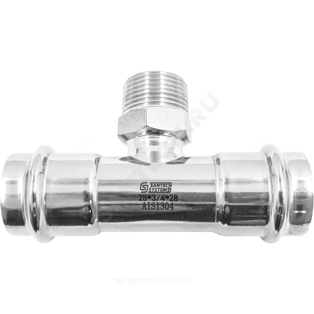 Тройник сталь нерж AISI 304 Дн 54х1 1/4"х54 пресс/НР SantechSystems