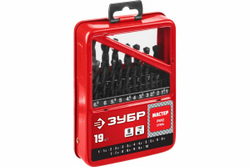 Набор сверл по металлу ЗУБР Мастер быстрорежущая сталь Р4М2, класс В, мет. бокс, 19 шт, 1-10 мм 29605-H19