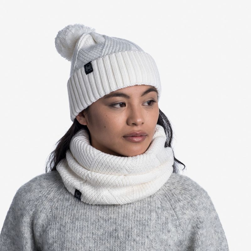 Шапка вязаная с флисом Buff Hat Knitted Polar Raisa White Фото 5