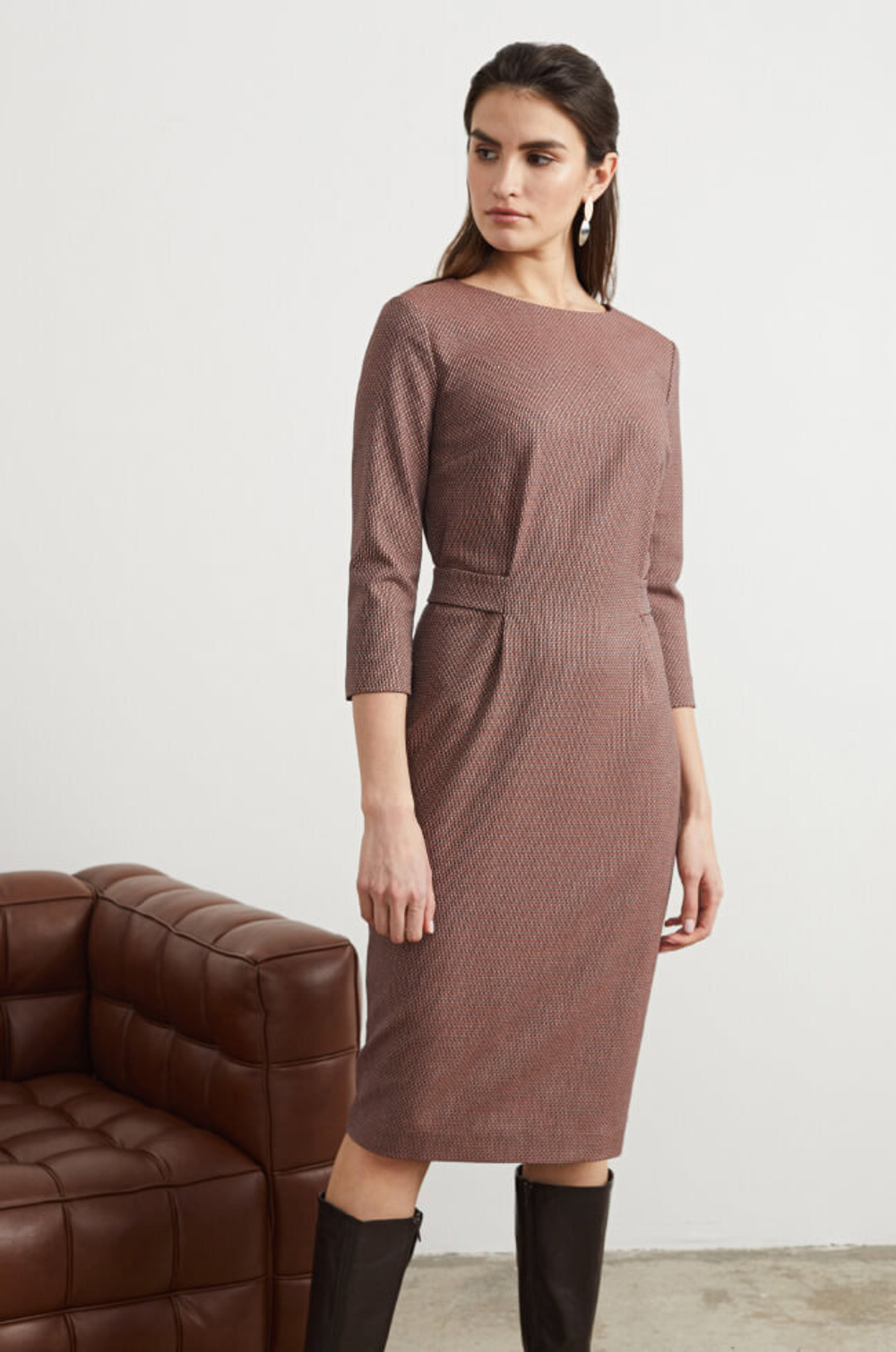 51195 Платье женское (терракотовый меланж)