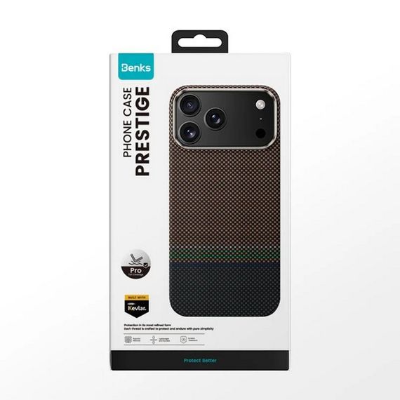 Чехол Benks Prestige ArmorPro Case built with Kevlar для iPhone 17 Pro 6.3&quot; (C.K.FL.AP.GD.Y069)