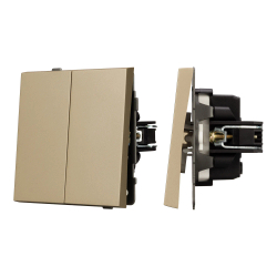 Механизм выключателя двухклавишный непроходной SWT-TENDO-MK02-SFPL-GD (230V, 10A) (Arlight, -) 054545