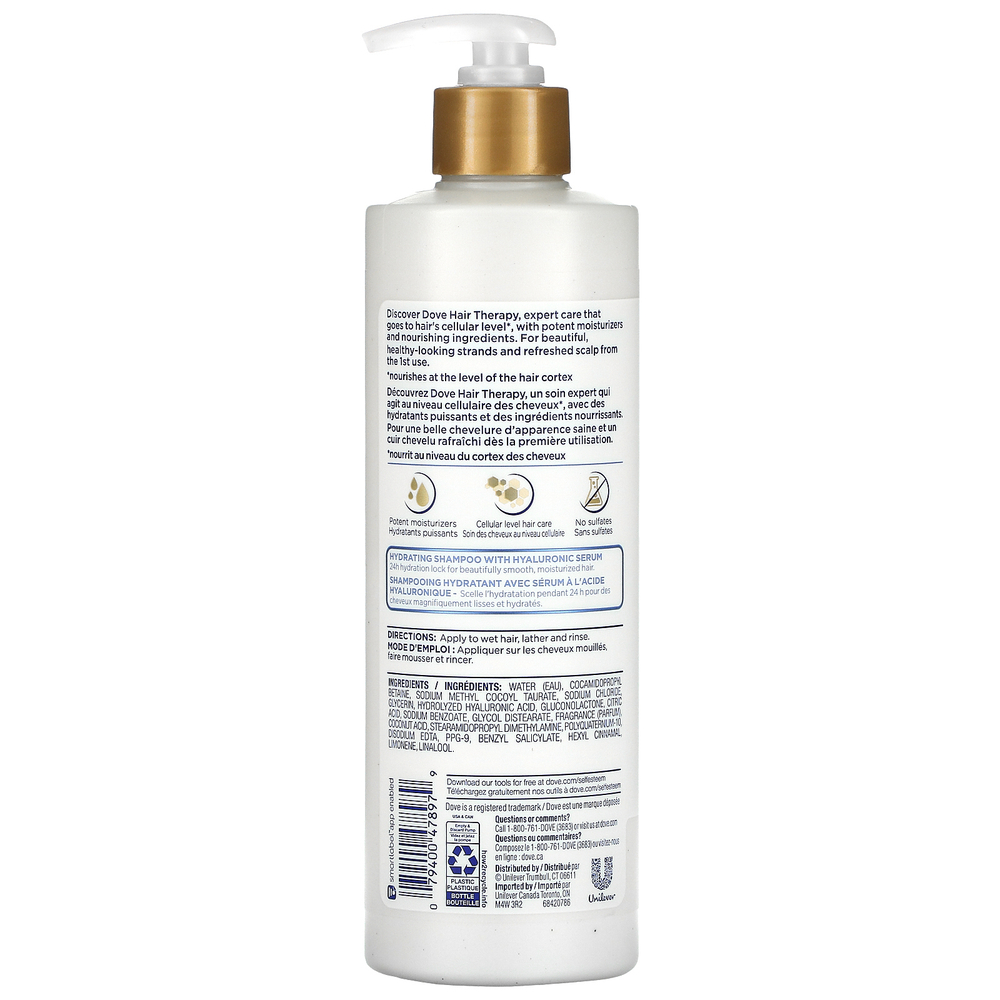 Dove, Hair Therapy, увлажняющий спа-шампунь,400 мл (13,5 жидк. унций)