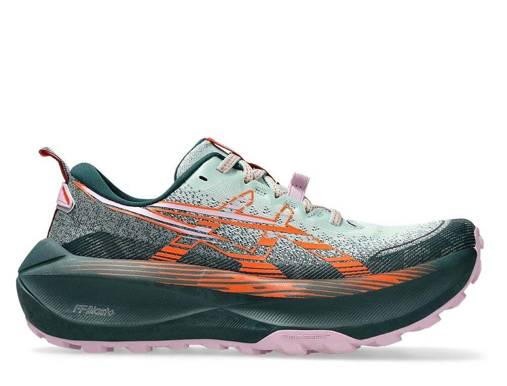 Кроссовки для бега женские Asics Trabuco Max 4 W Зеленo-оранжевые