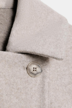 ZARA МЯГКОЕ ДВУБОРТНОЕ ПАЛЬТО, СВЕТЛО-БЕЖЕВЫЙ